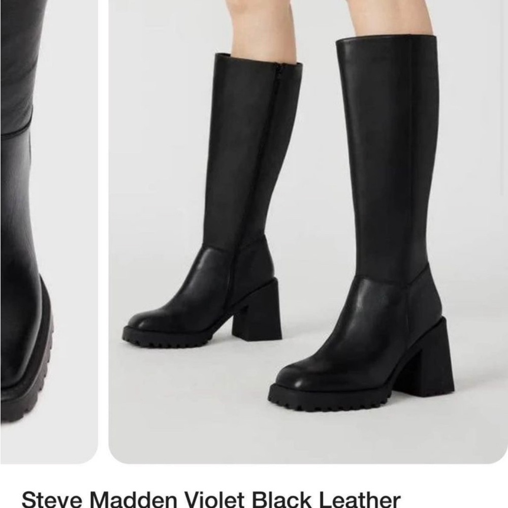 Steve Madden Knee High Black Boots - Size 9